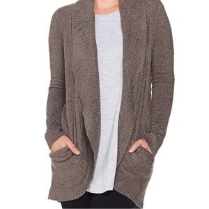 Barefoot Dreams CozyChic Lite Cardigan in Cocoa Brown
